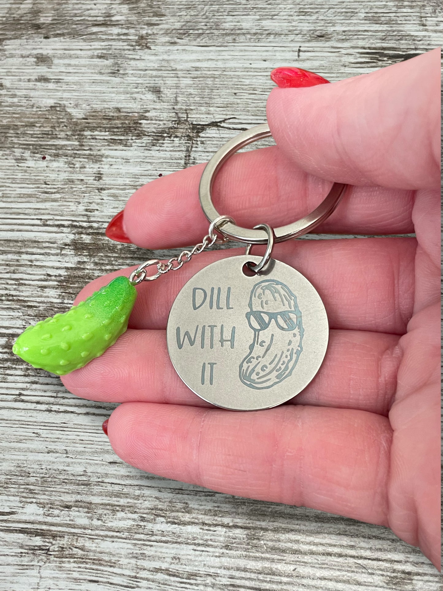 Dill With It Pickle Keychain