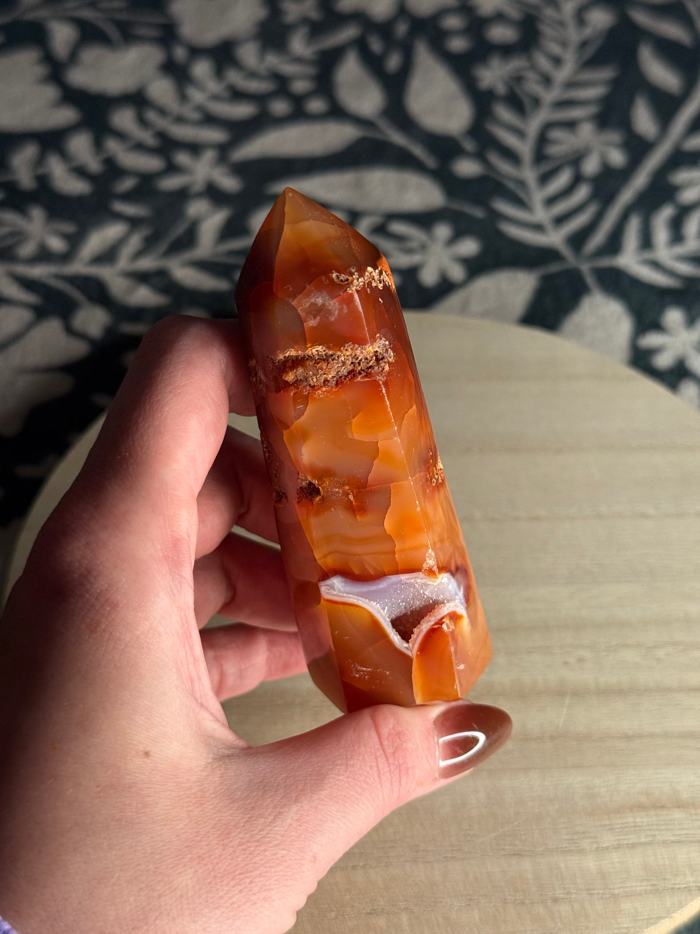 Carnelian Druzy Tower