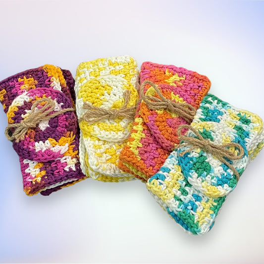 Crochet Dish Cloth Scrubber Set
