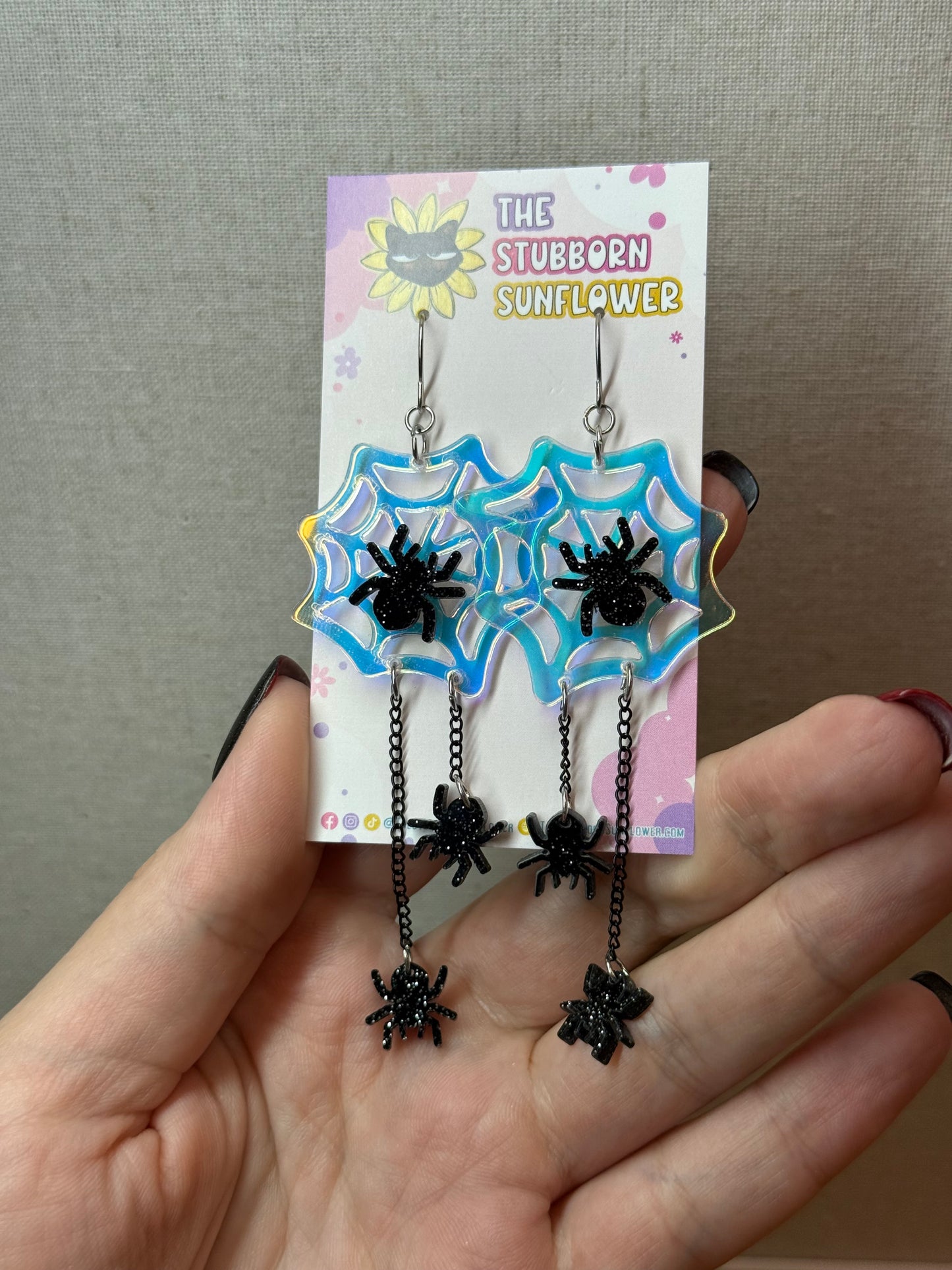 Spider Web Dangle Earrings