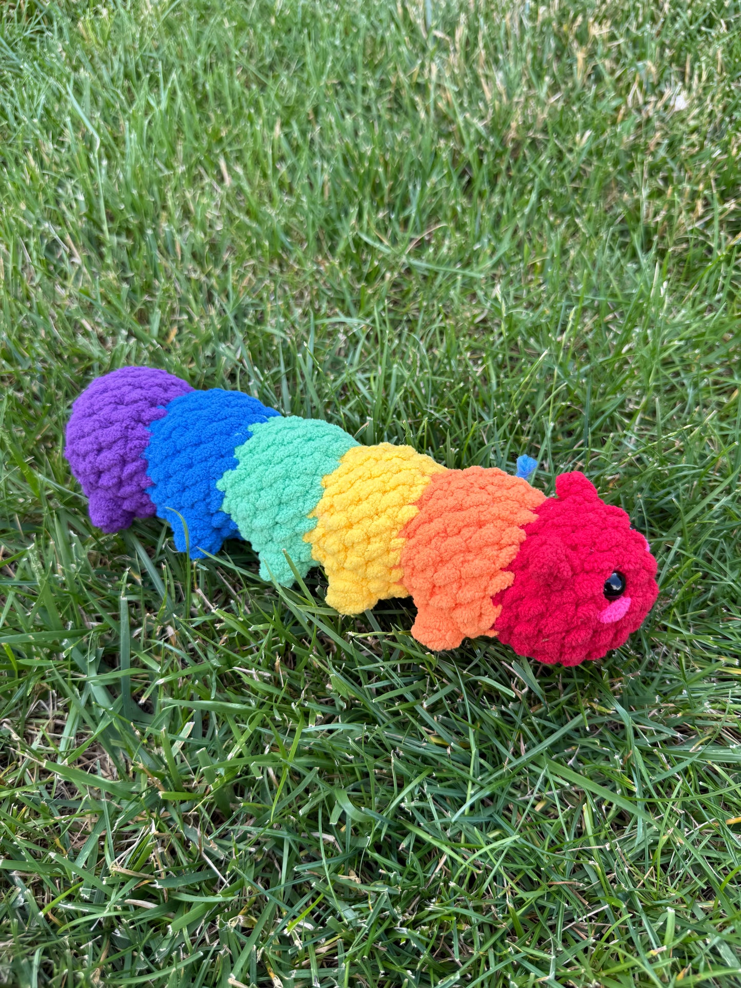 Crochet Rainbow Plush Caterpillar