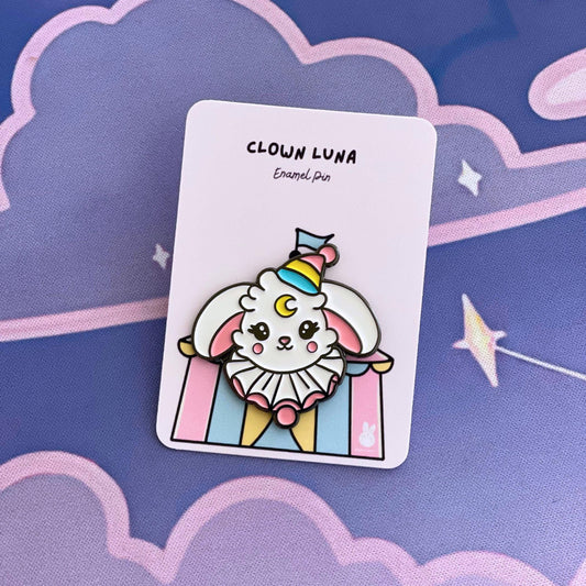 Clown Bunny Luna Enamel Pin