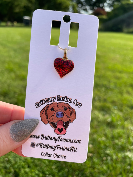 Heart Collar Charms || Doggy Bling || Bag Accessories