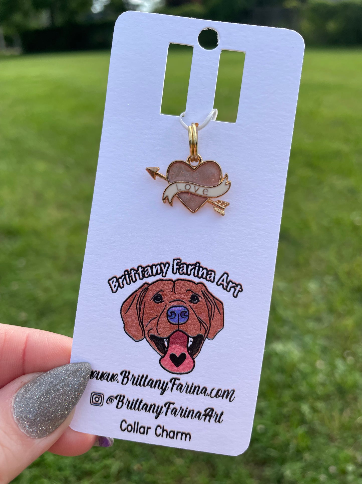 Heart Collar Charms || Doggy Bling || Bag Accessories