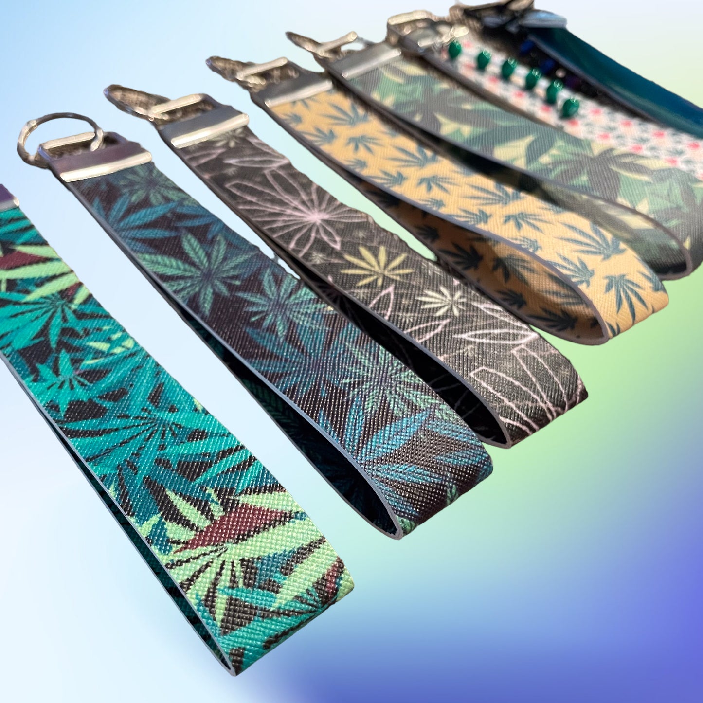 420 Leaf Faux Leather Wristlet