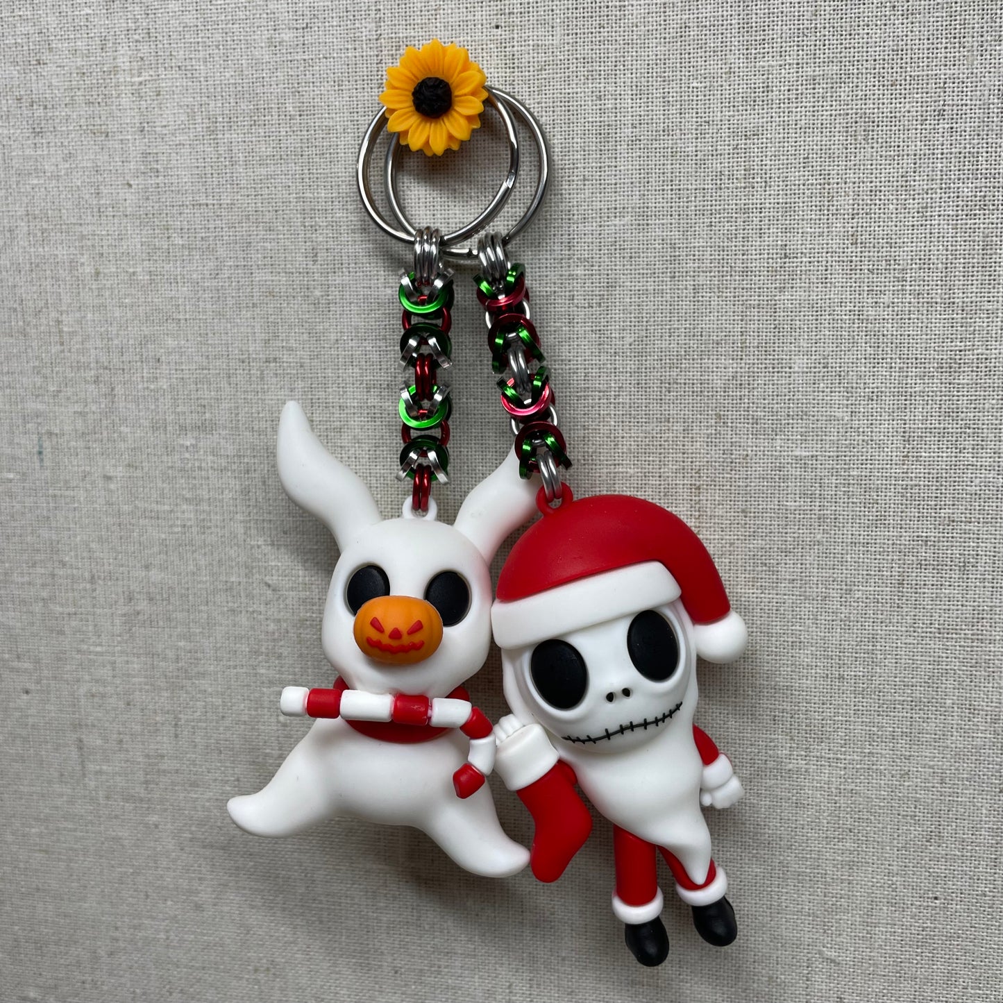Chainmaille Holiday Nightmare Keychains