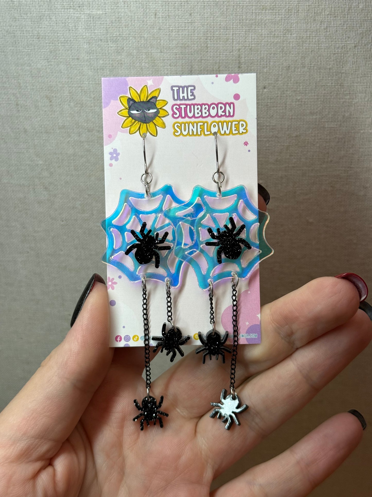 Spider Web Dangle Earrings