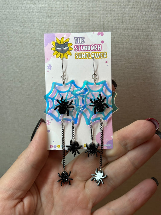 Spider Web Dangle Earrings