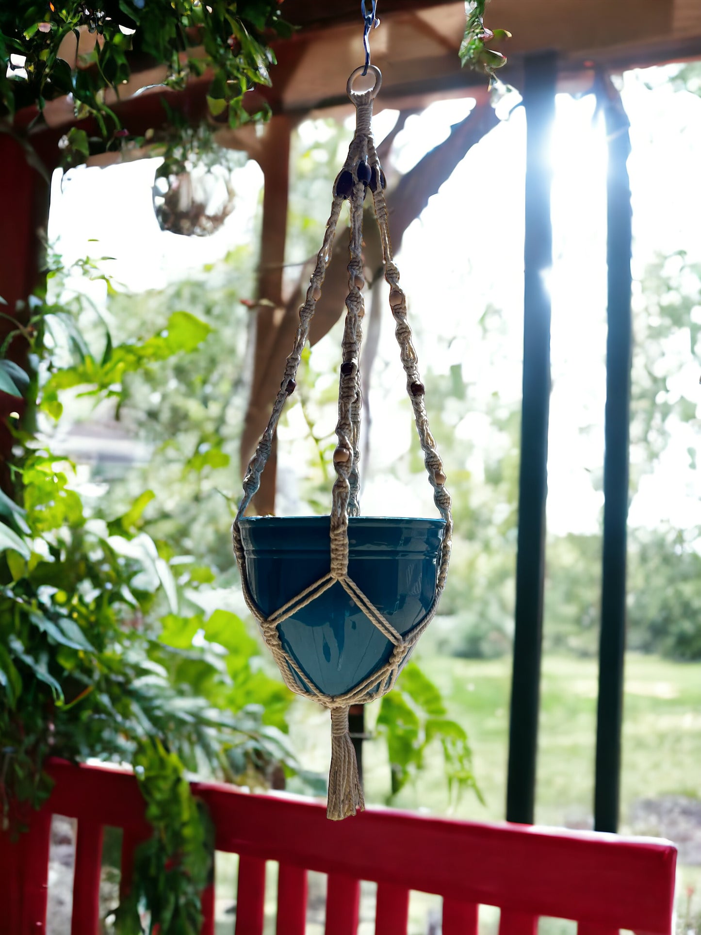 Large Brown Macrame Plant Pot Hanger