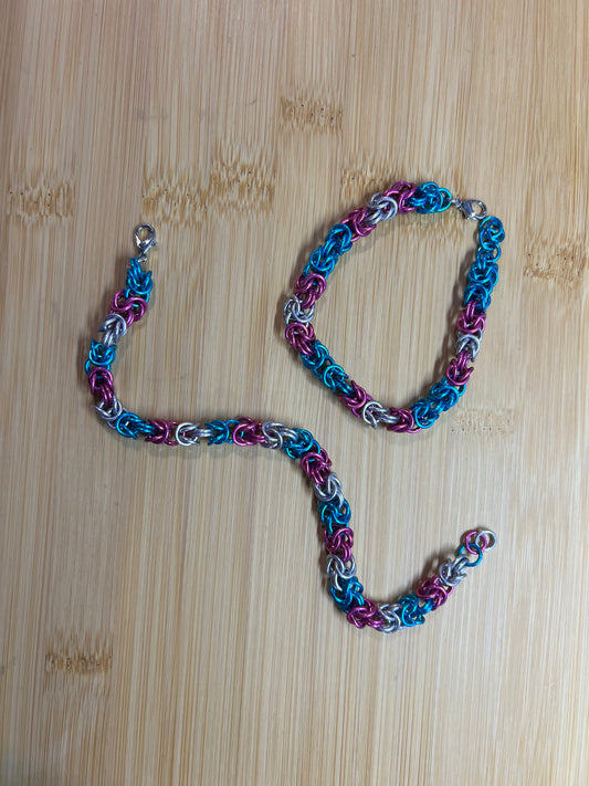 Transgender Pride Bracelet || Handcrafted Chainmaille