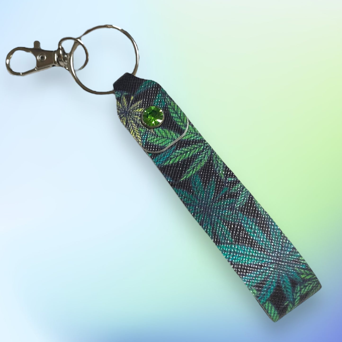 420 Leaf Faux Leather Wristlet