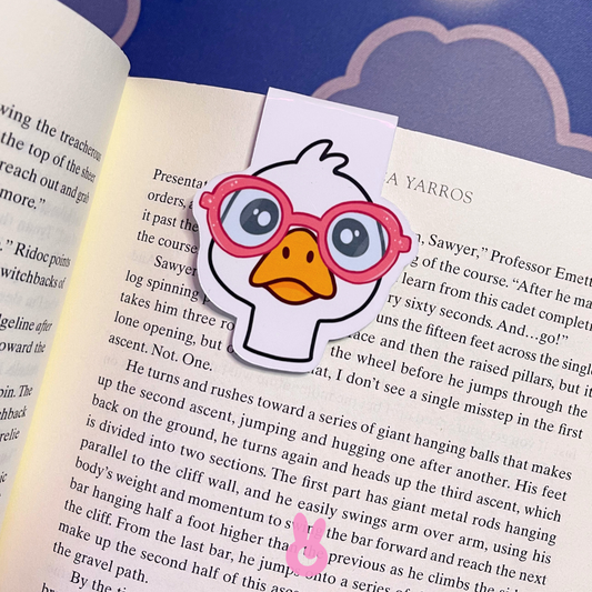 Pink Glasses Goose Magnetic Bookmark