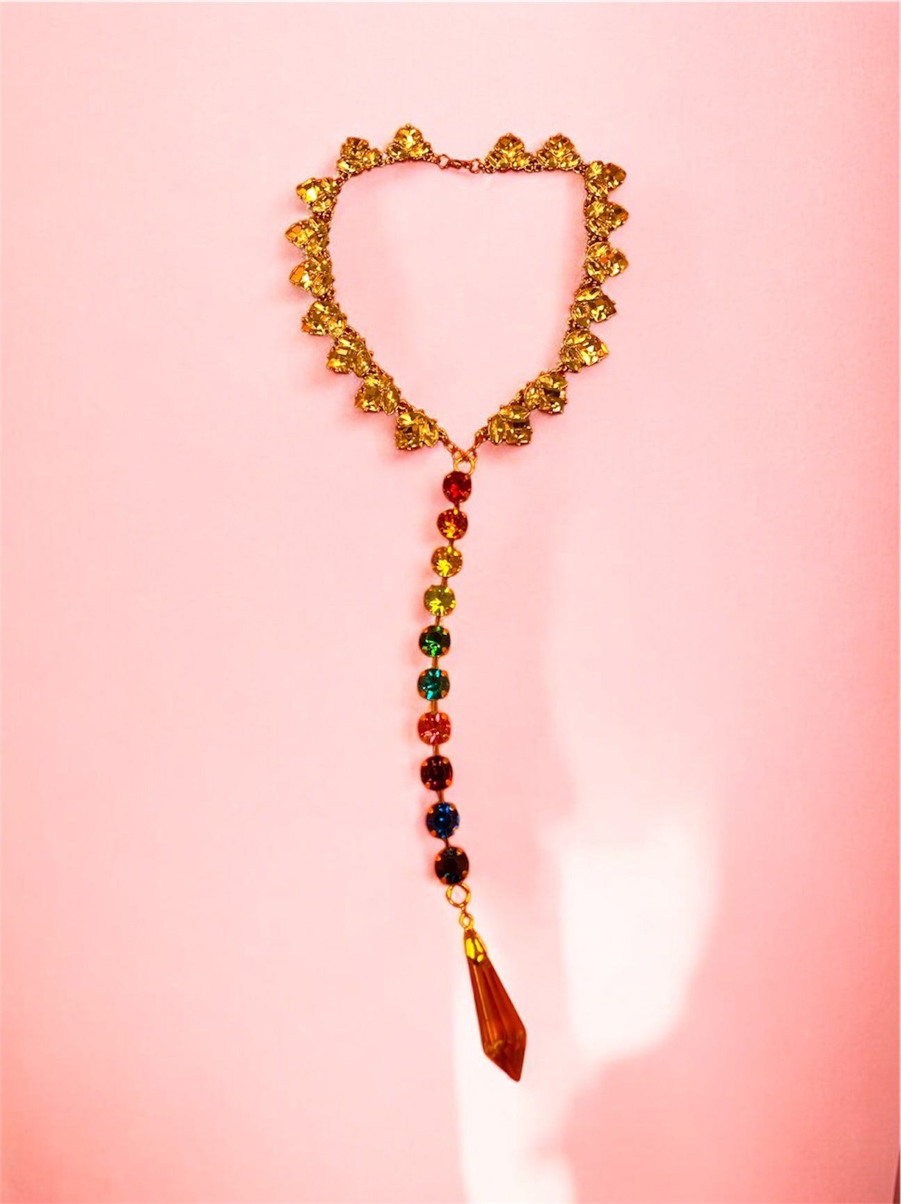 Rainbow Statement Pendant Choker