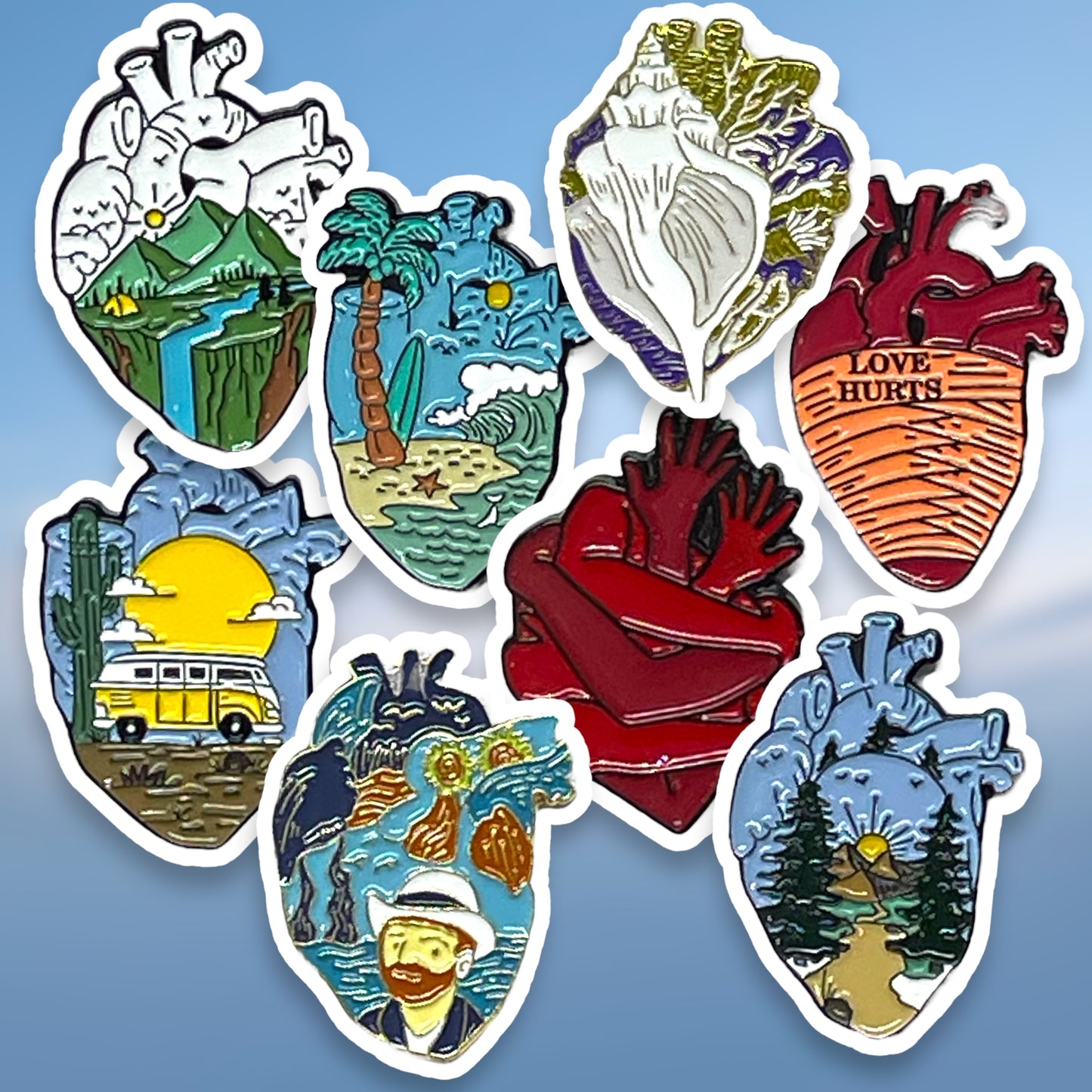 Artistic Anatomical Heart Pins
