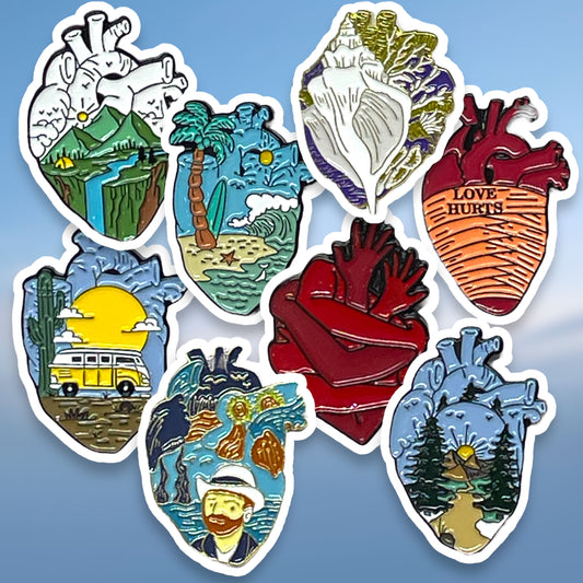 Artistic Anatomical Heart Pins