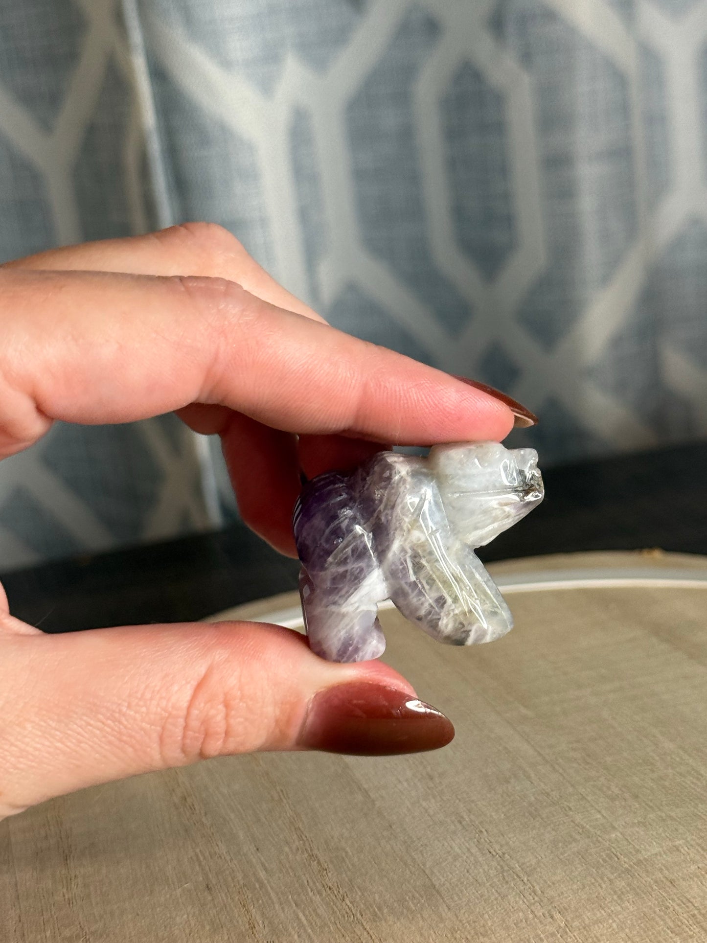 Amethyst Bear Carving