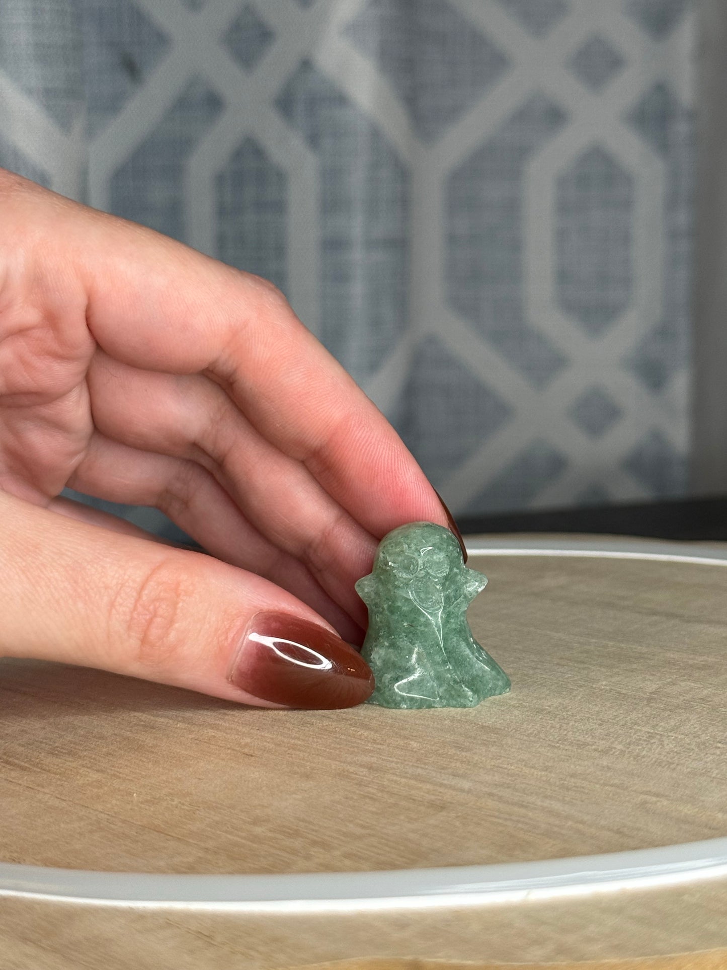 Green Aventurine Ghost Carving