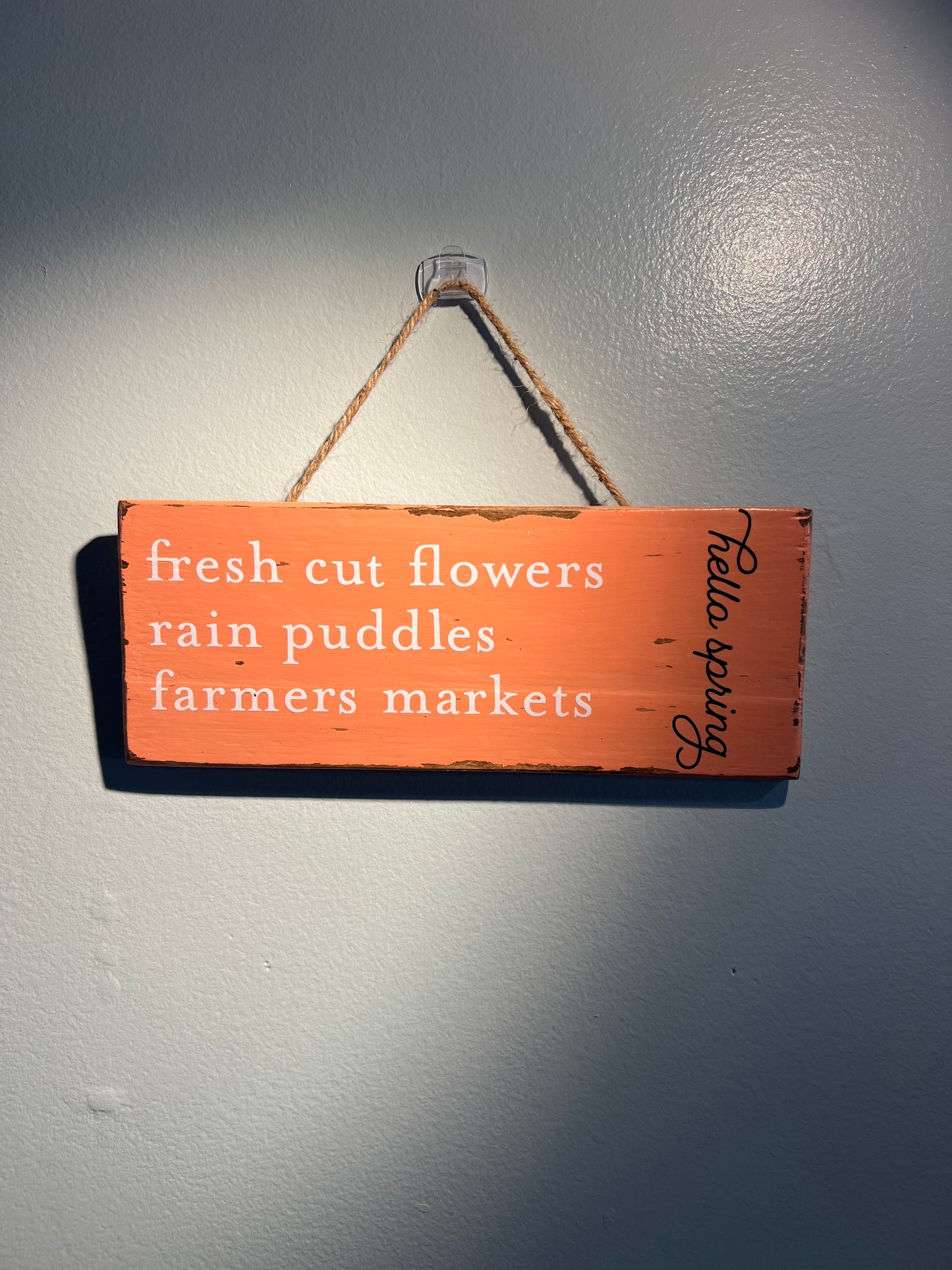 Reclaimed Wood Hello Spring Sign