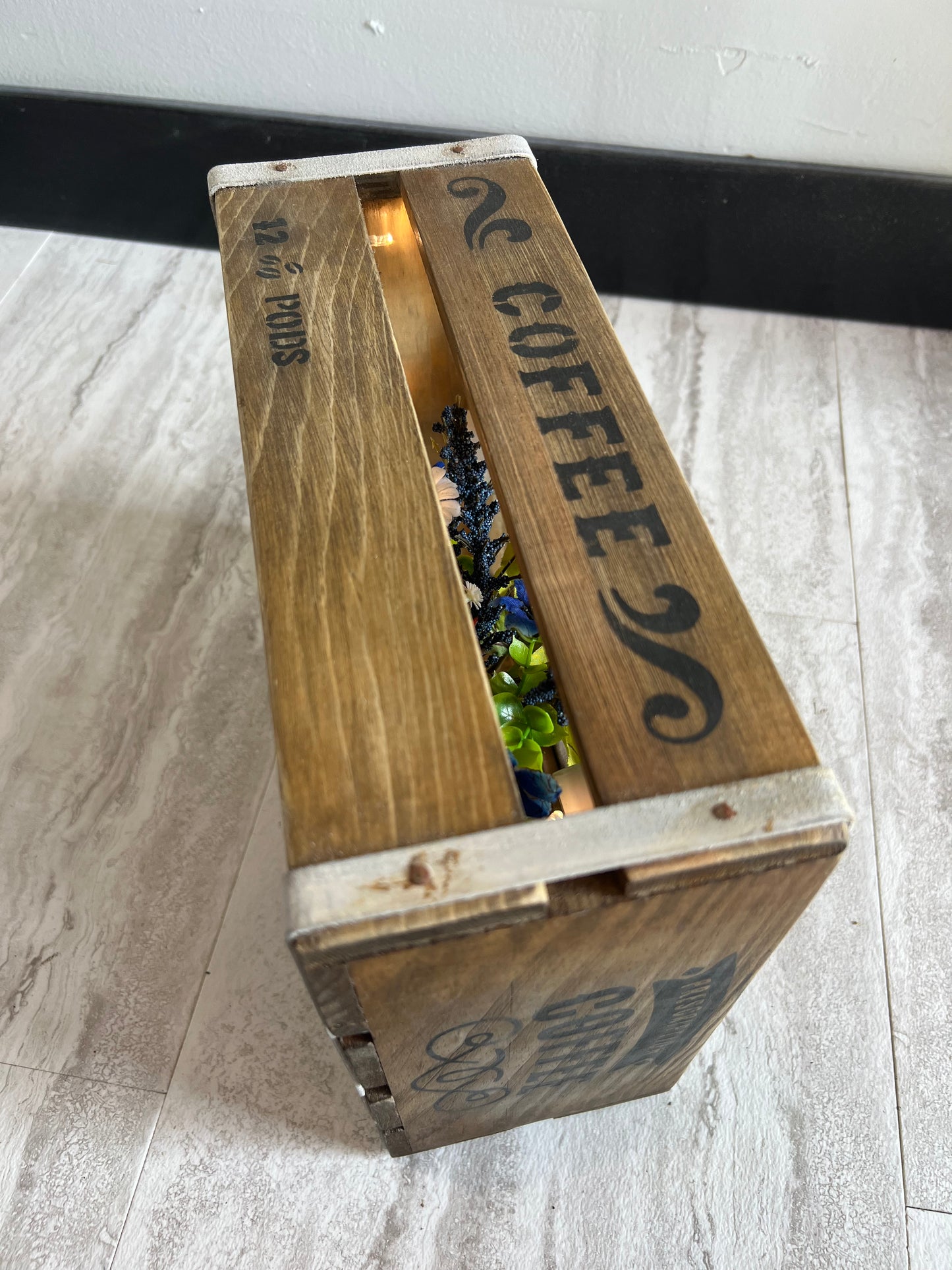 Antique Style Crate K Cup Display