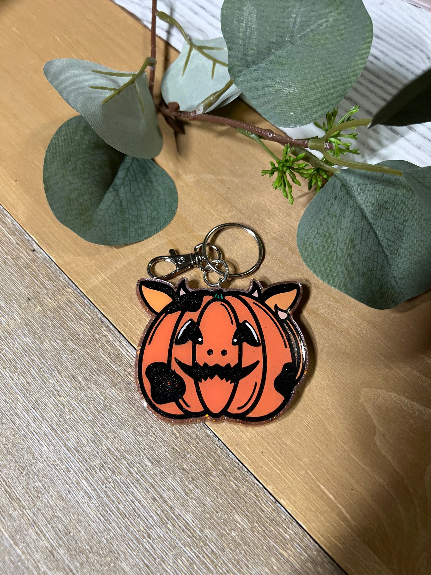 Cow Pumpkin Keychain