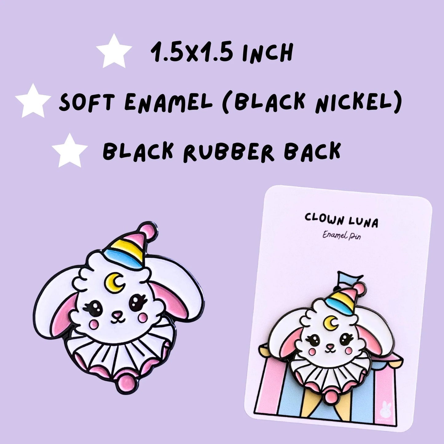 Clown Bunny Luna Enamel Pin
