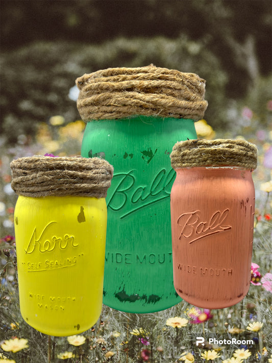 Rustic Mason Jar Vases