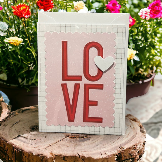 Handcrafted Greeting Card - Love