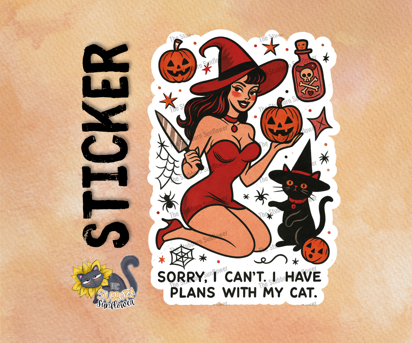 Plans With My Cat Sticker