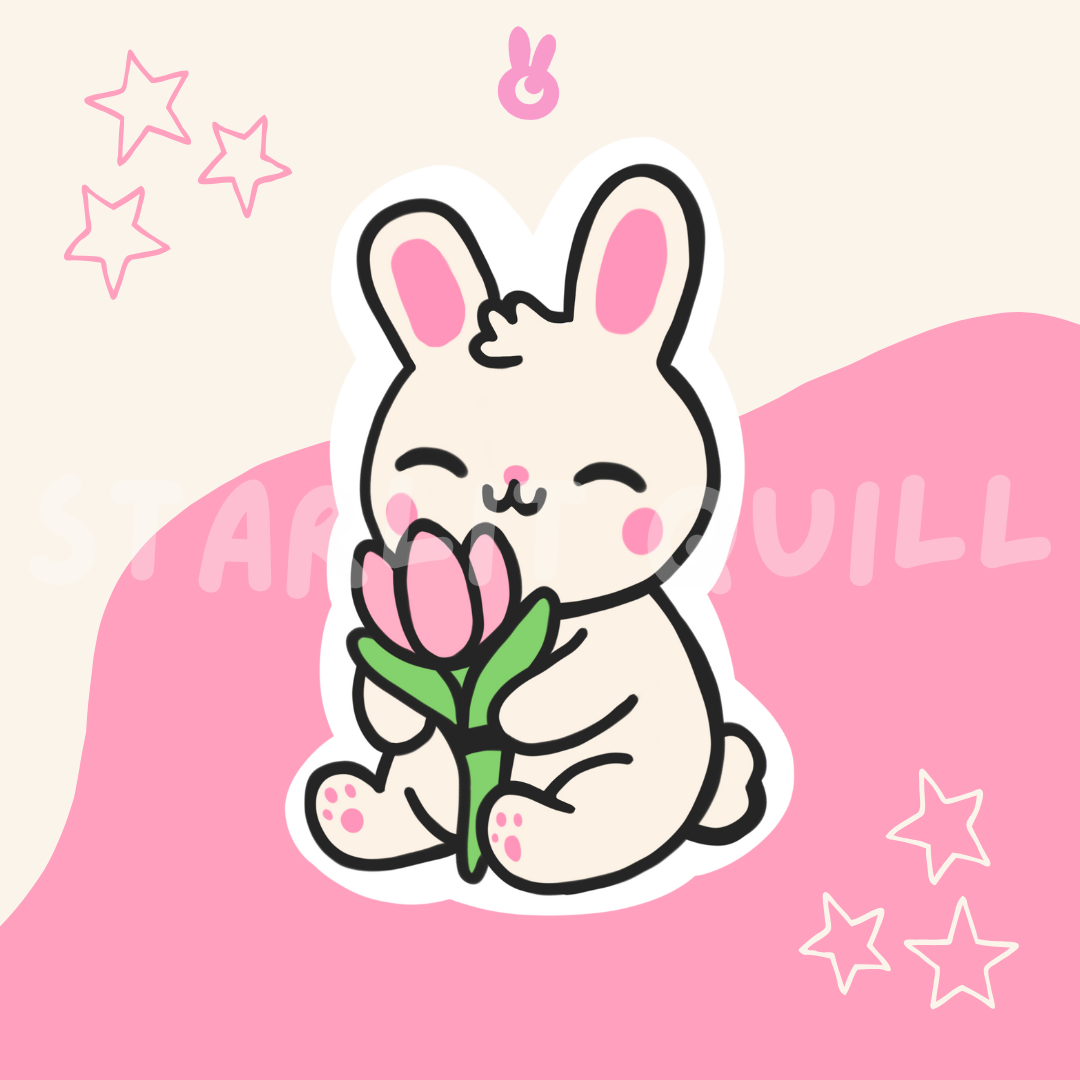 Tulip Bunny Sticker