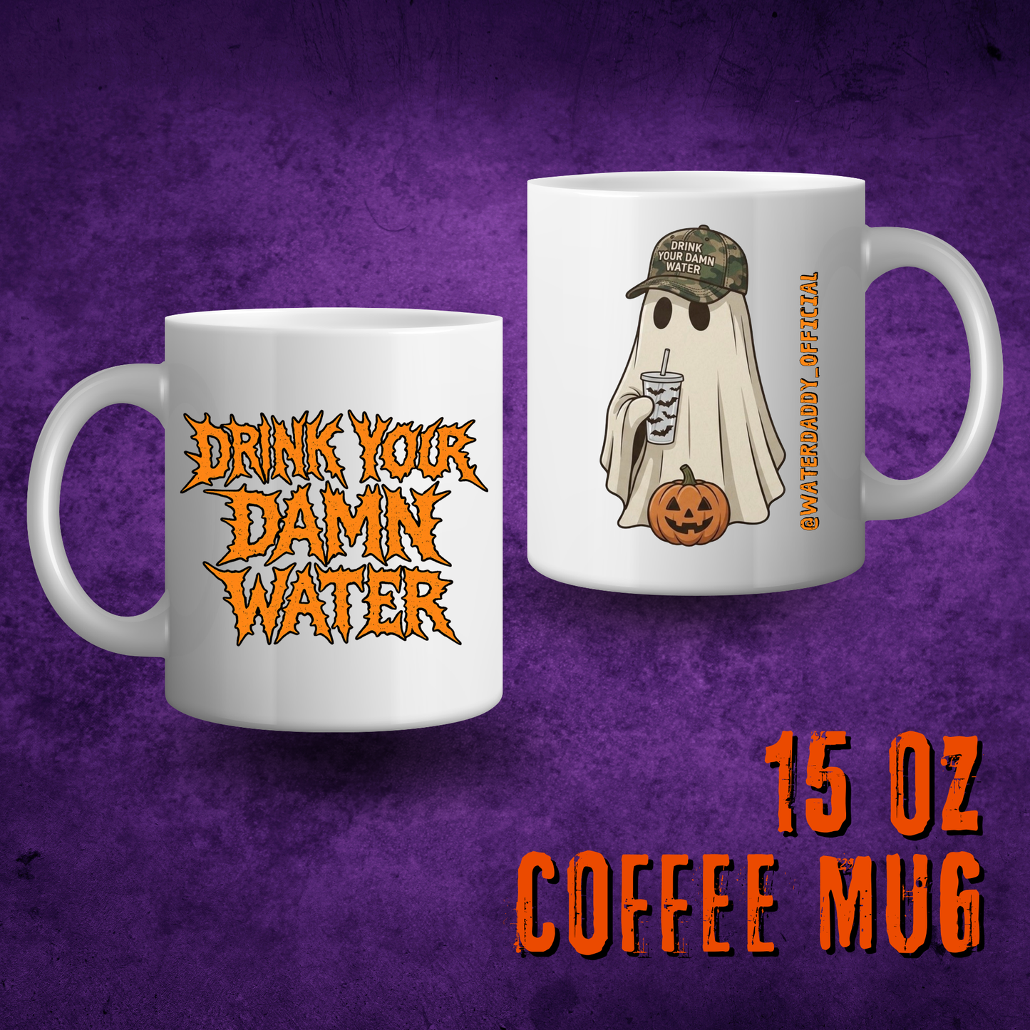 Drink Water Ghost 15oz Coffee Mug
