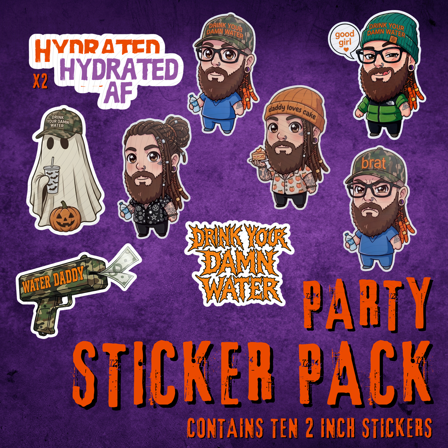 Water Daddy Party Sticker Pack