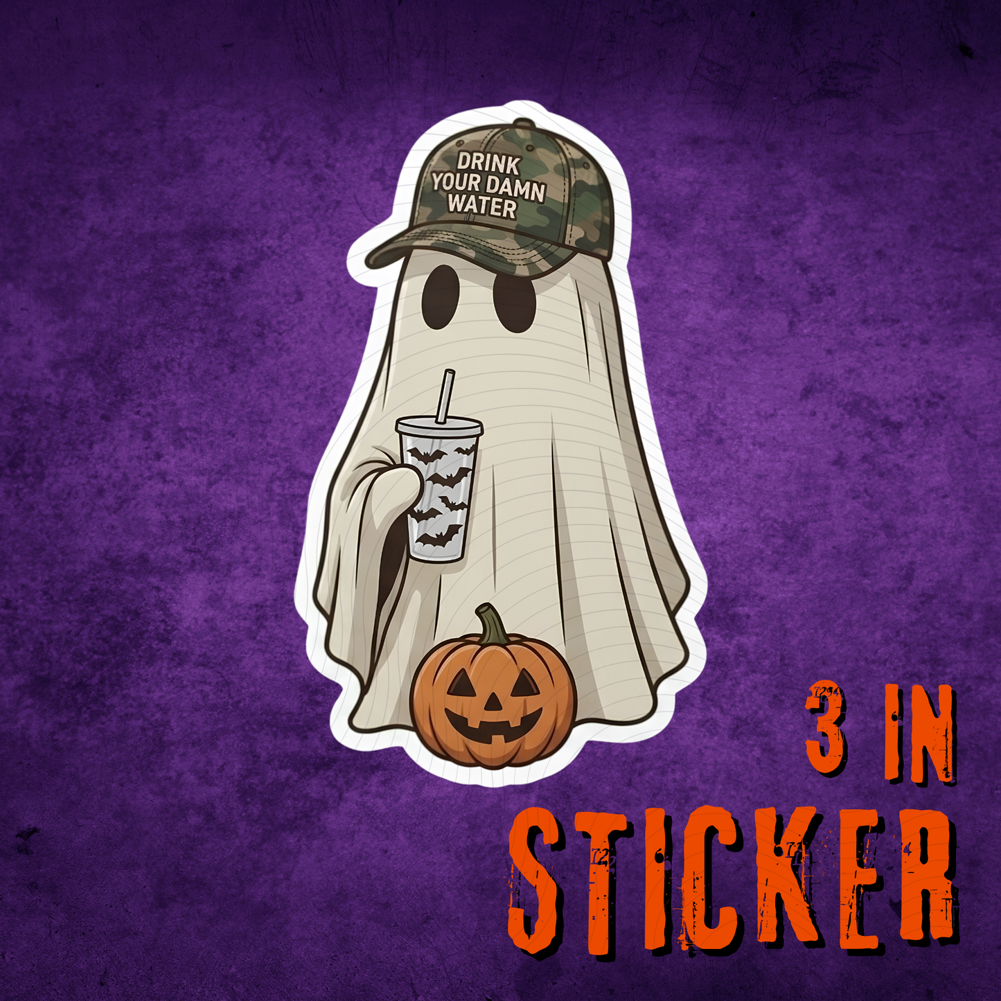 Drink Water Ghost Sticker