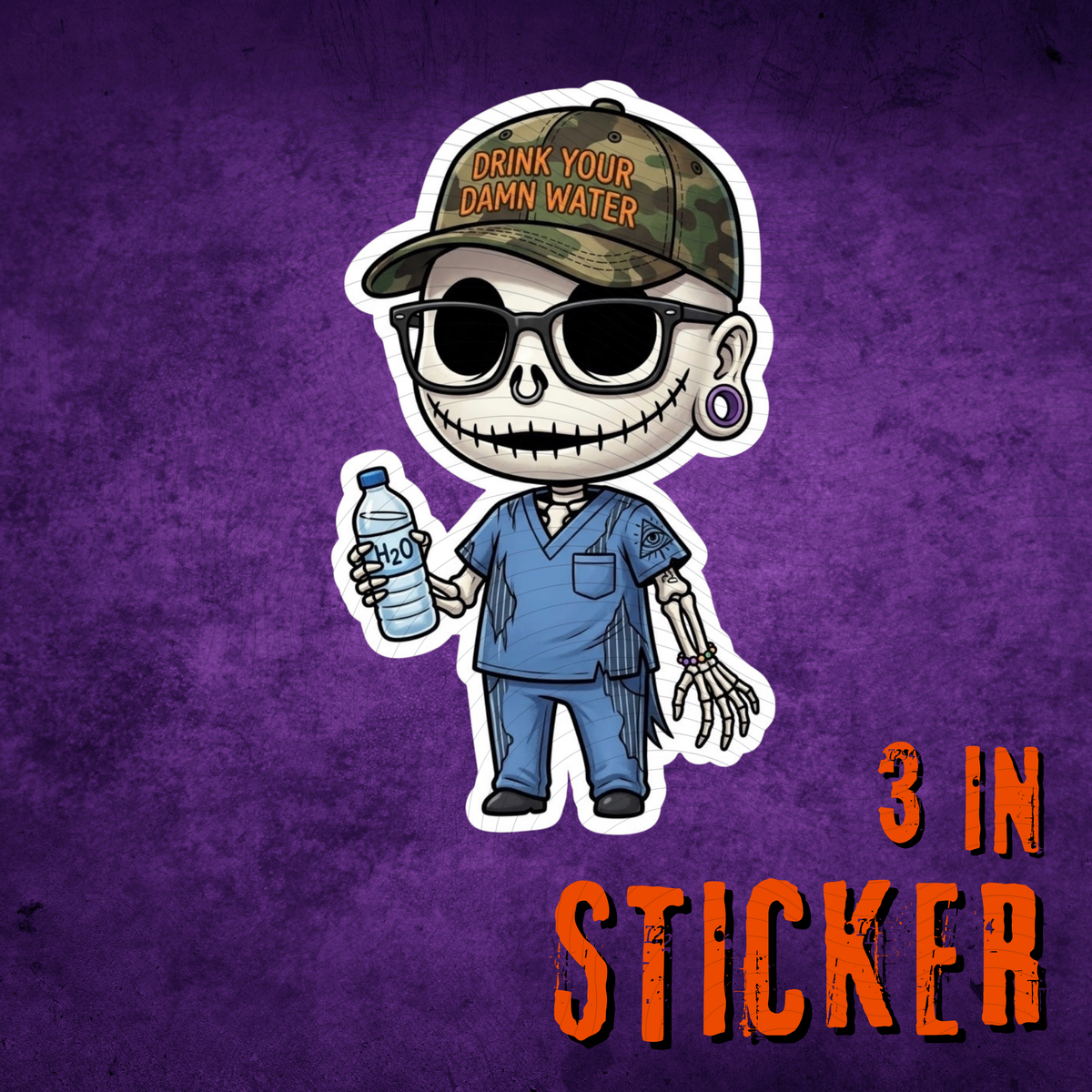 Skeleton Water Daddy Emoji Sticker