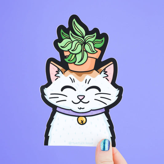 Planter Kitty Cat Cute Car Decal Large Window Vinyl Sticker