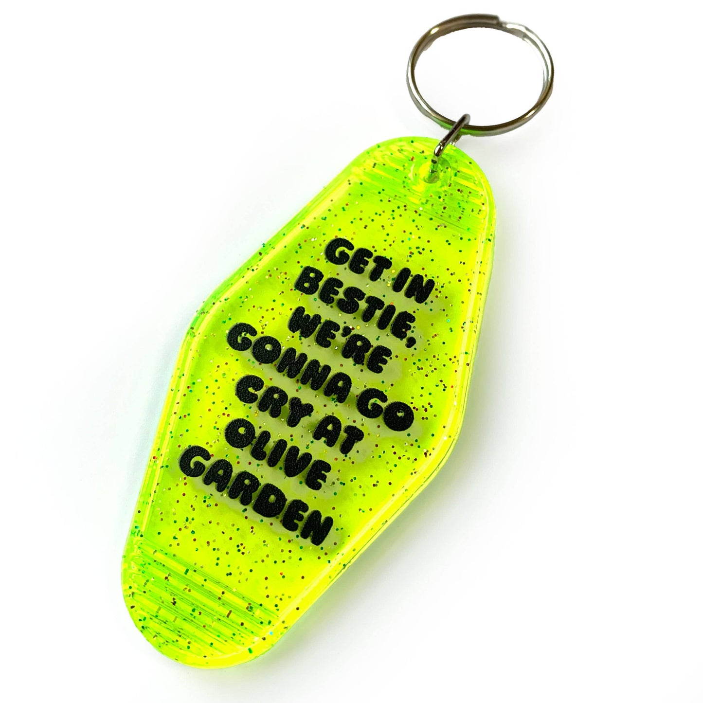 Let's Go Cry At Olive Garden Motel Tag Keychain