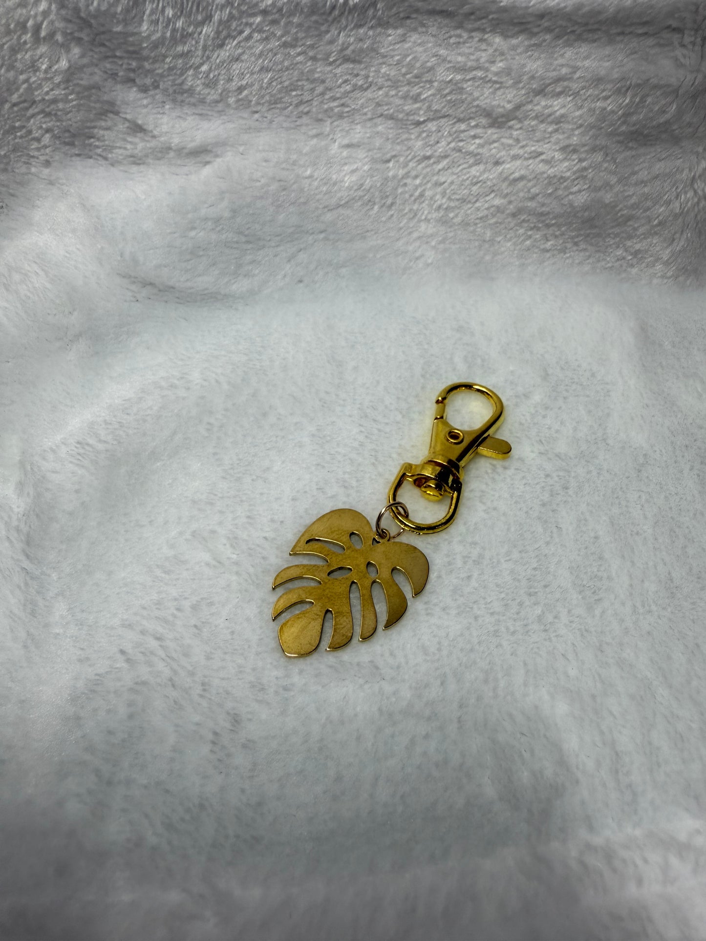 Brass Monstera Bag Charm