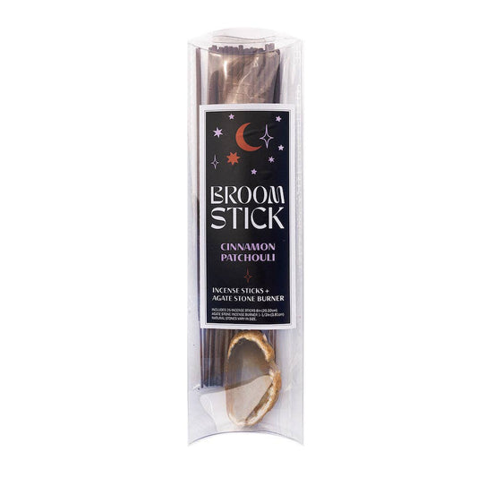 Broom Stick Incense with Agate Holder and 25 Sticks