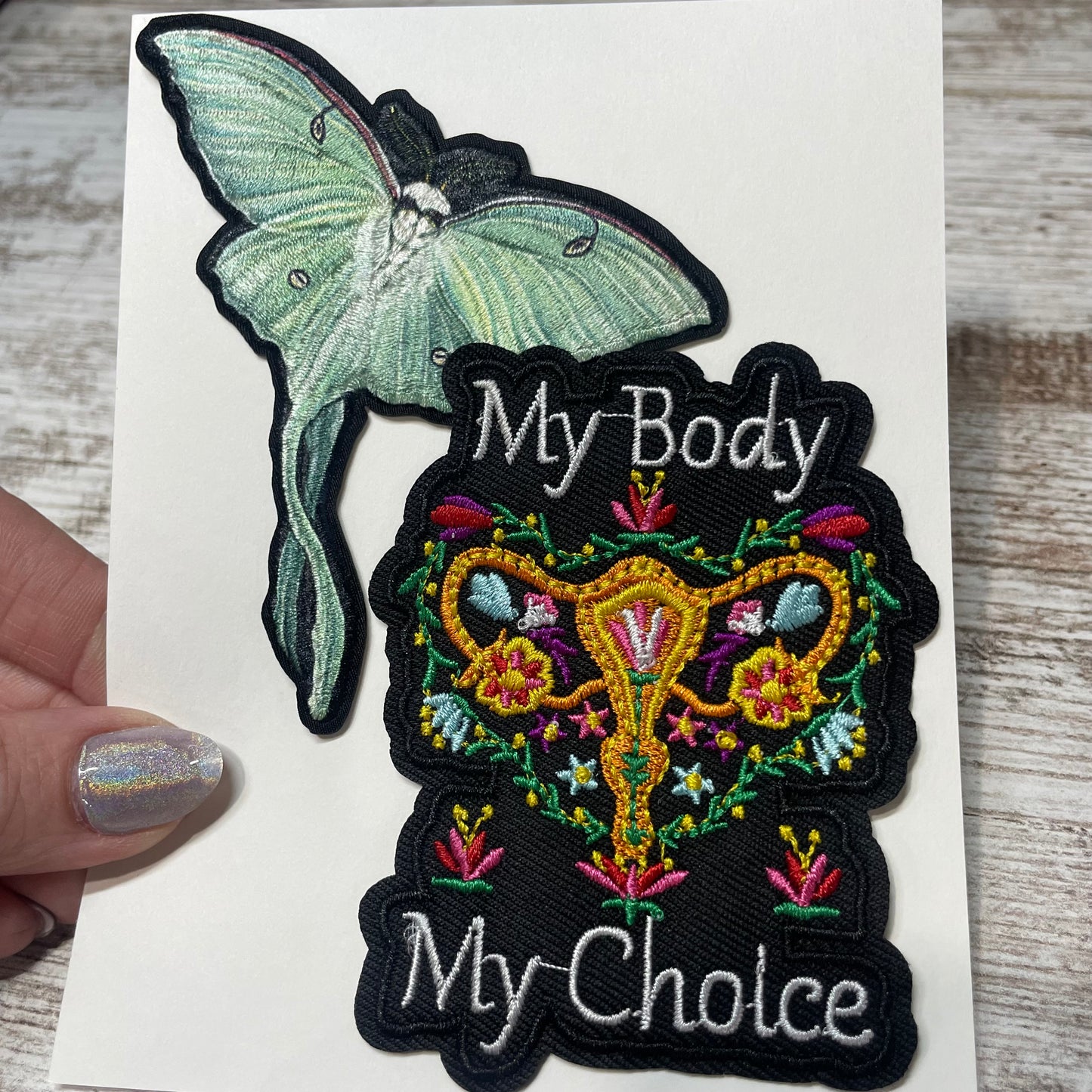 Luna Moth & My Body My Choice Patches