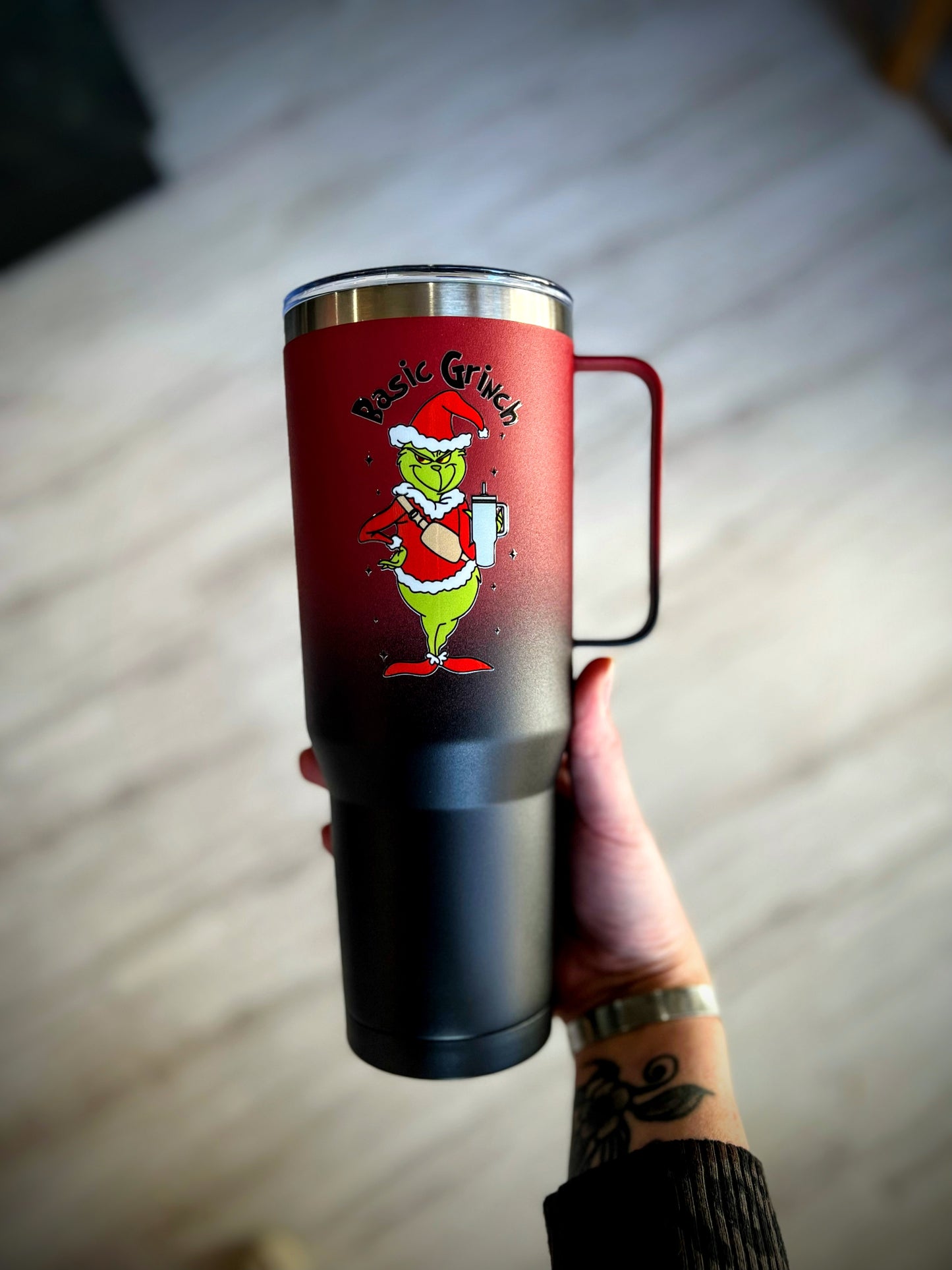 Basic Grinch 40 oz Stainless Steel Tumbler