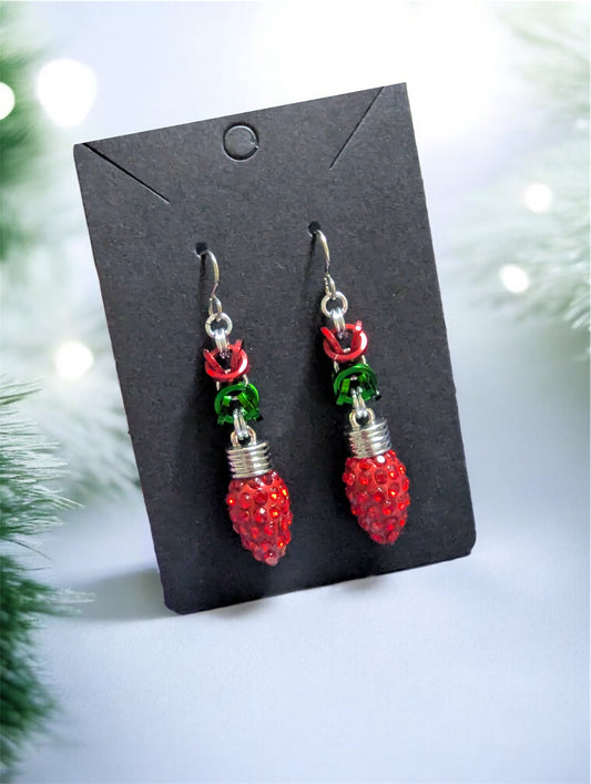 Crystal Holiday Bulb || Dangle Earring