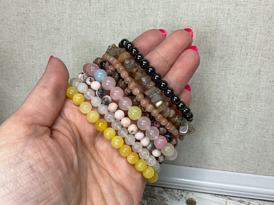 Crystal Bead Bracelet//Elastic