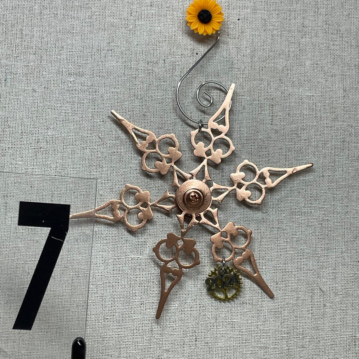 Clock Hand Snowflake Ornament
