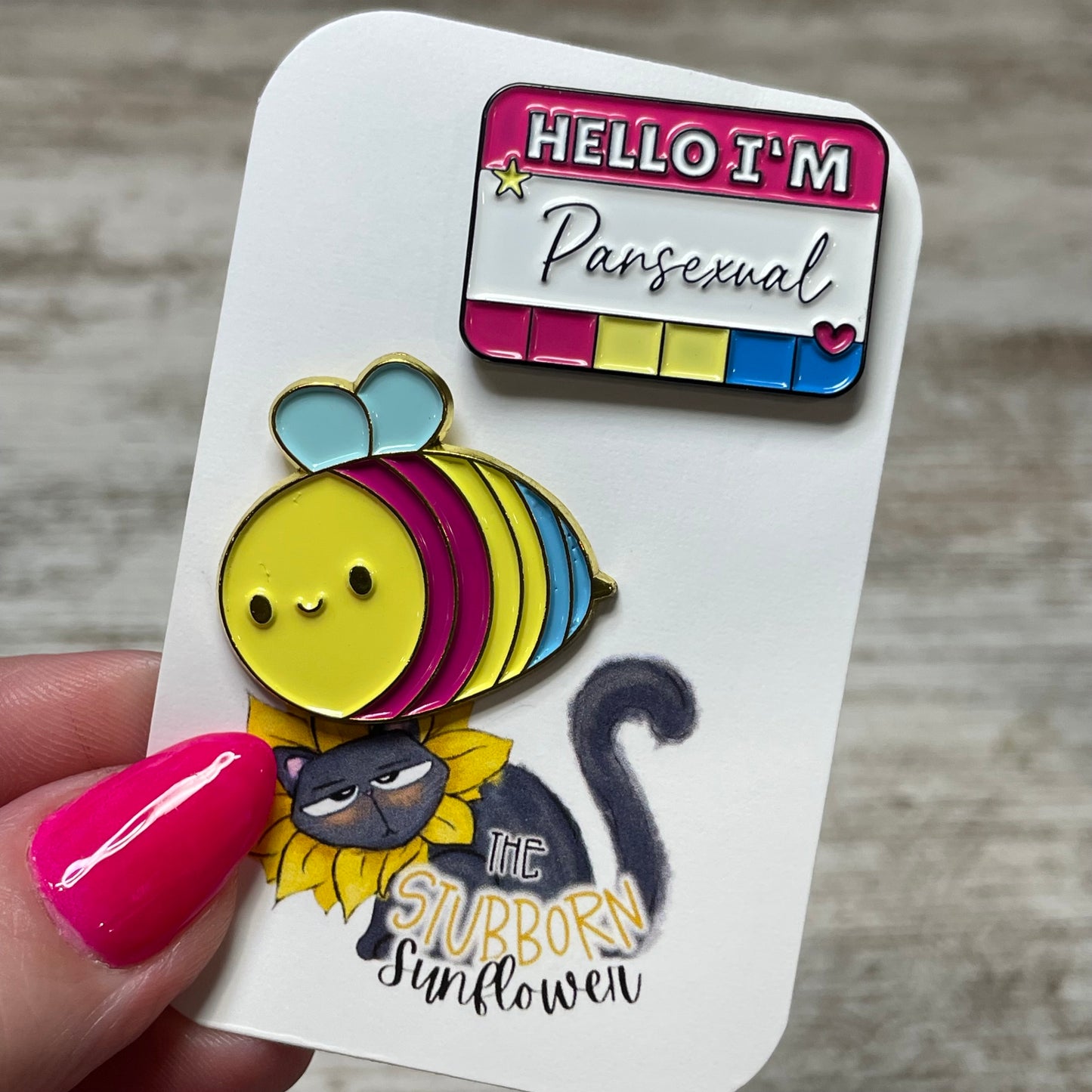 LGBT Bee & Pronoun Pin Set