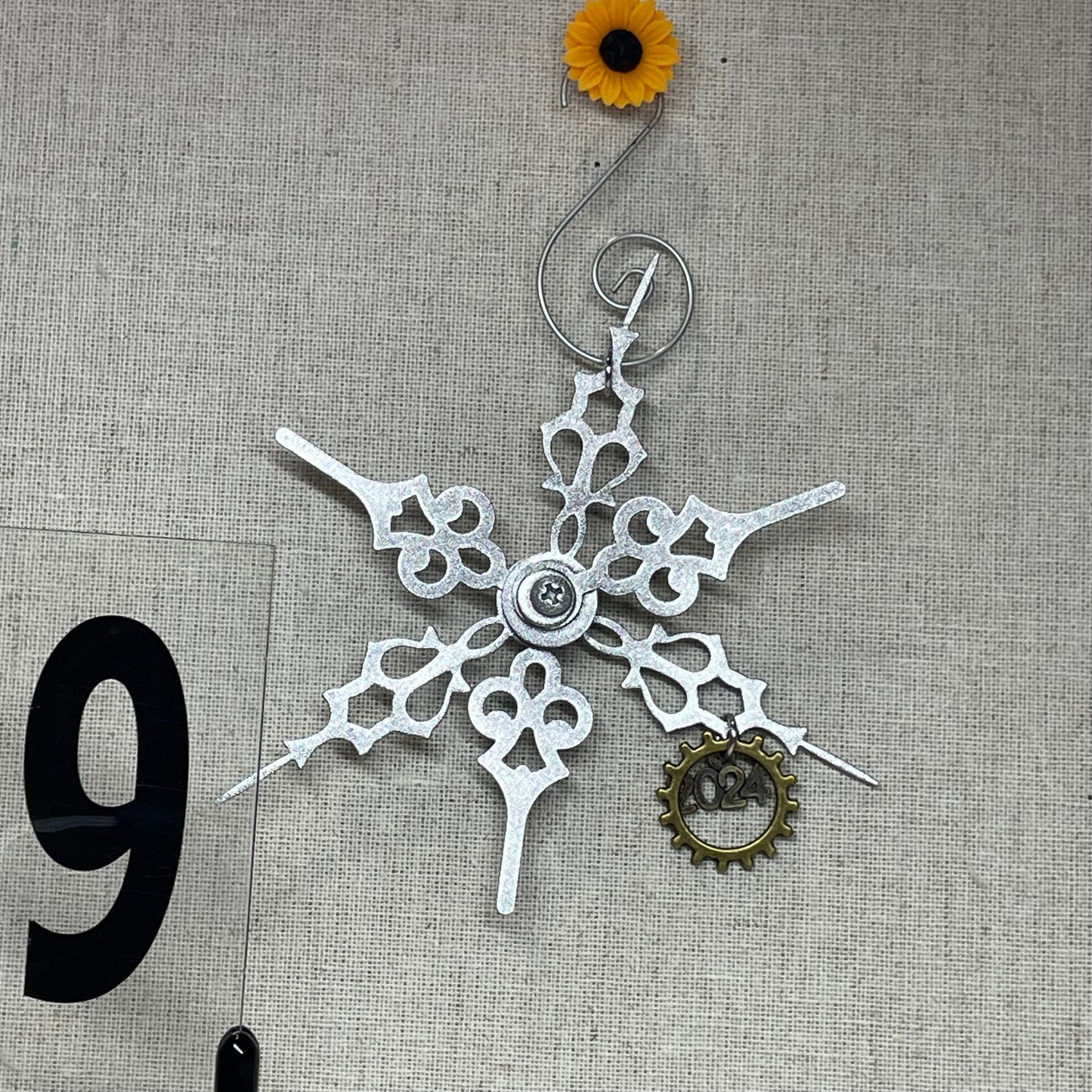 Clock Hand Snowflake Ornament