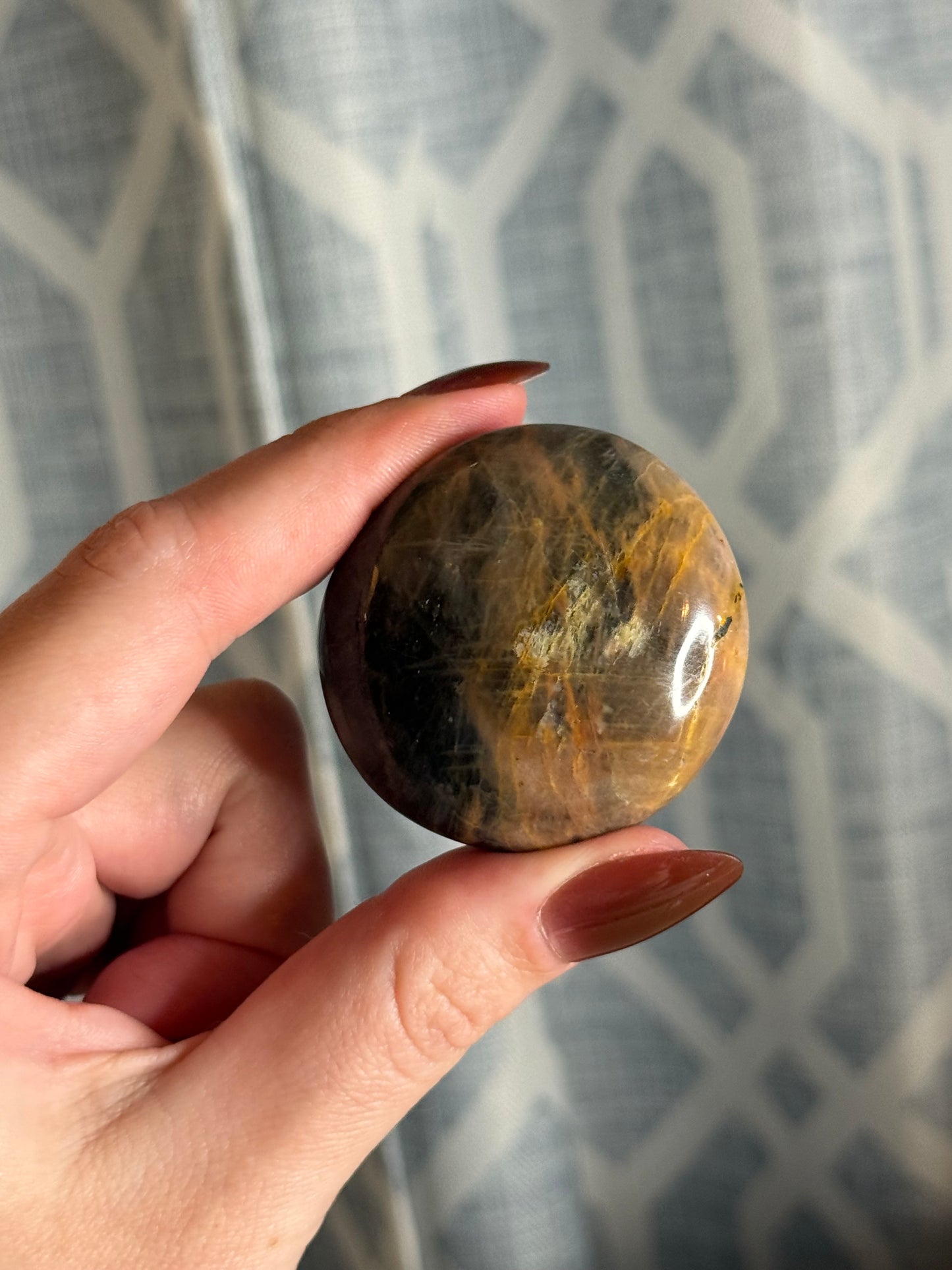 Black Moonstone Palm Stone