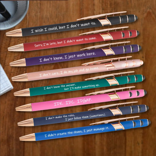 Office Humor Pen // Retractable Ballpoint // Funny Coworker Novelty Gift