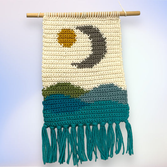 Crochet Wall Tapestry - Moon