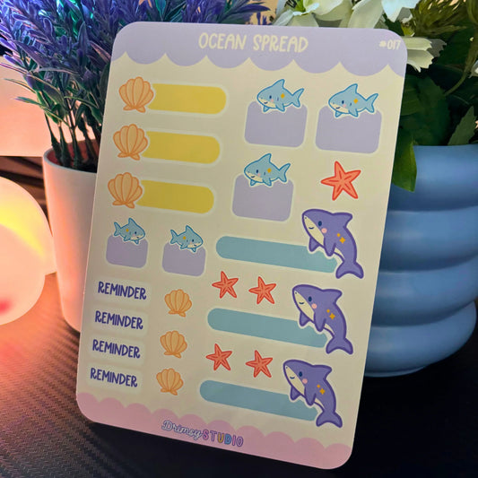 Ocean Spread Planner Sticker Sheet