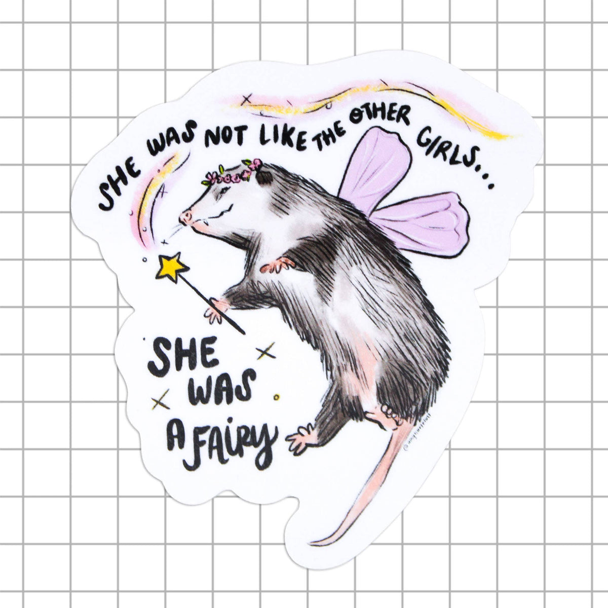 Fairy Possum Vinyl Sticker
