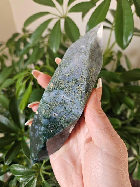 Moss Agate || Gem Cut